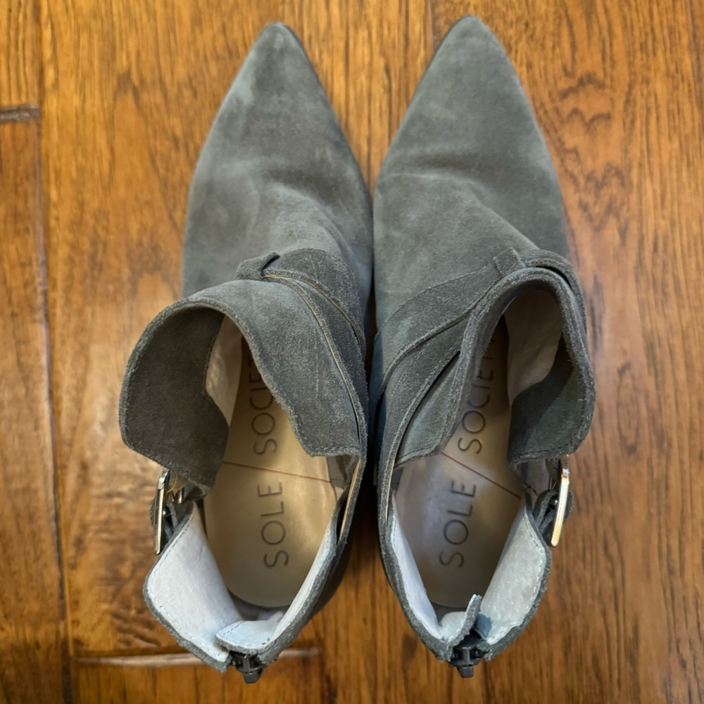Sole society | faux suede pointed ankle boots | Sz 8 - Picture 4 of 11
